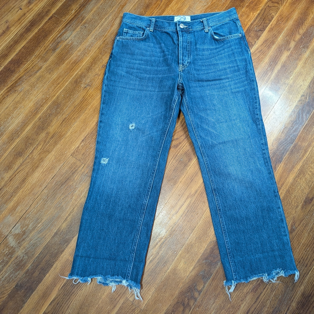 Free People We The Free Maggie Mid-Rise Straight Leg Jeans Sequoia Blue SZ 29